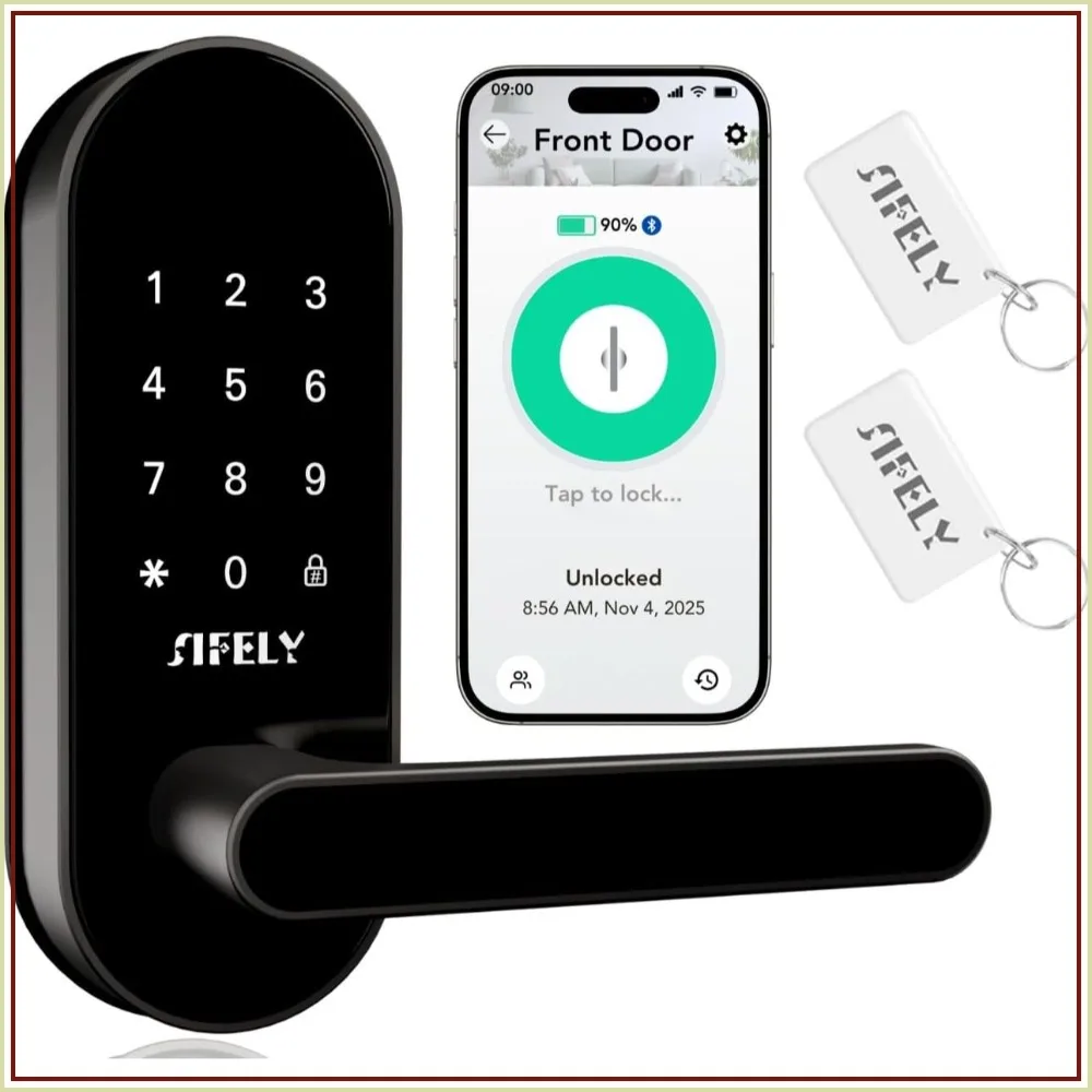 Smart Keyless Entry Door Lock – App, Keypad, Key & Knob Access, Easy DIY Install, Ideal for Home, Airbnb, Office
Smart Keyless Entry Door Lock – App, Keypad, Key & Knob Access, Easy DIY Install, Ideal for Home, Airbnb, Office