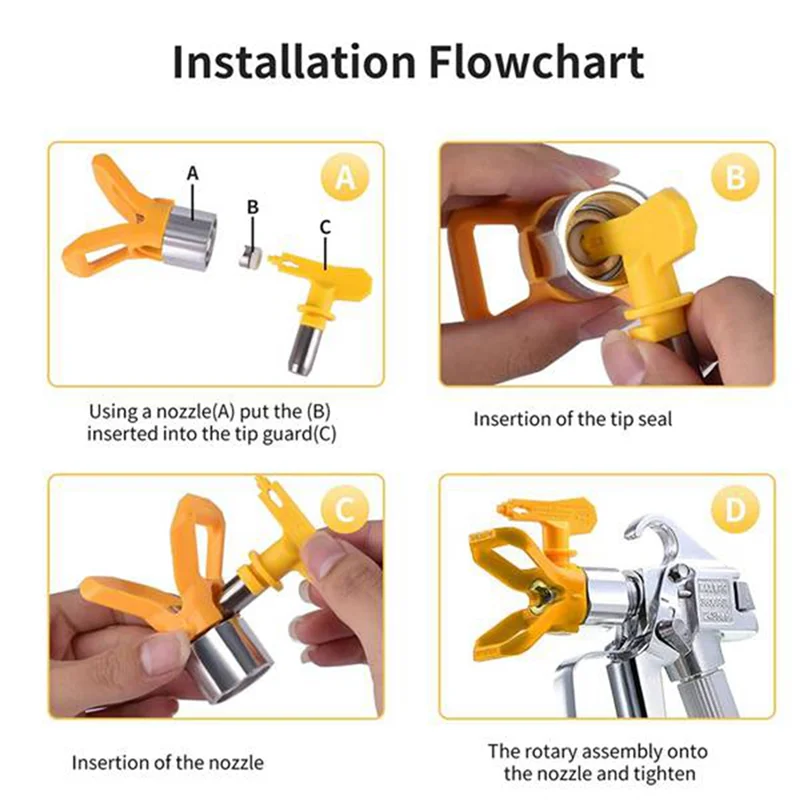 Airless Paint Nozzles Set, Spray Tips Airless Tips Airless Sprayer Spraying Machine Parts
Airless Paint Nozzles Set, Spray Tips Airless Tips Airless Sprayer Spraying Machine Parts