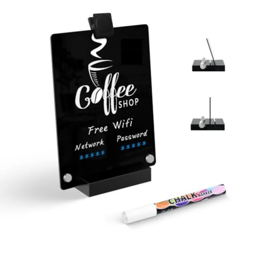 Acrylic Black Dry Erase Board with Stand - 8" x 6" Small Desktop Whiteboard with Marker, Reusable Desk Blackboard, to-Do List,
Acrylic Black Dry Erase Board with Stand - 8" x 6" Small Desktop Whiteboard with Marker, Reusable Desk Blackboard, to-Do List,