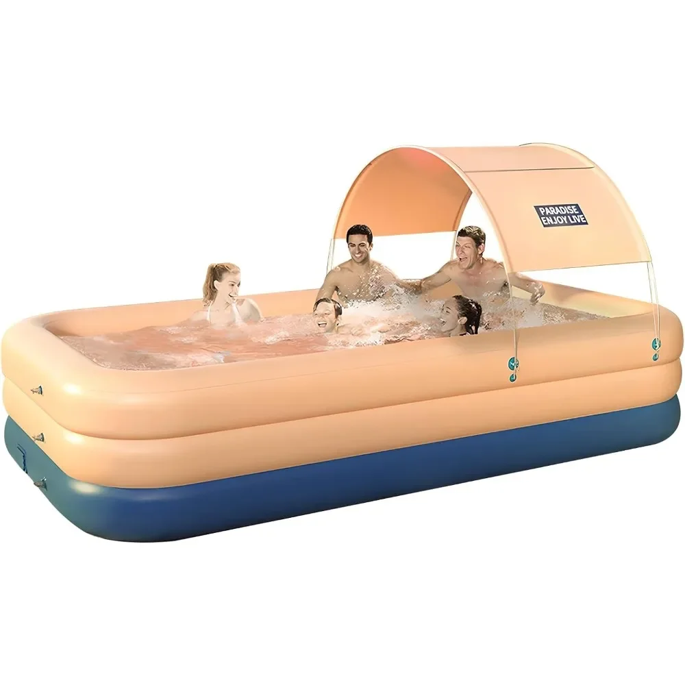 Inflatable Swimming Pool with Canopy 120"* 70"* 24" Extra Large Blow Up Family Pool
Inflatable Swimming Pool with Canopy 120"* 70"* 24" Extra Large Blow Up Family Pool