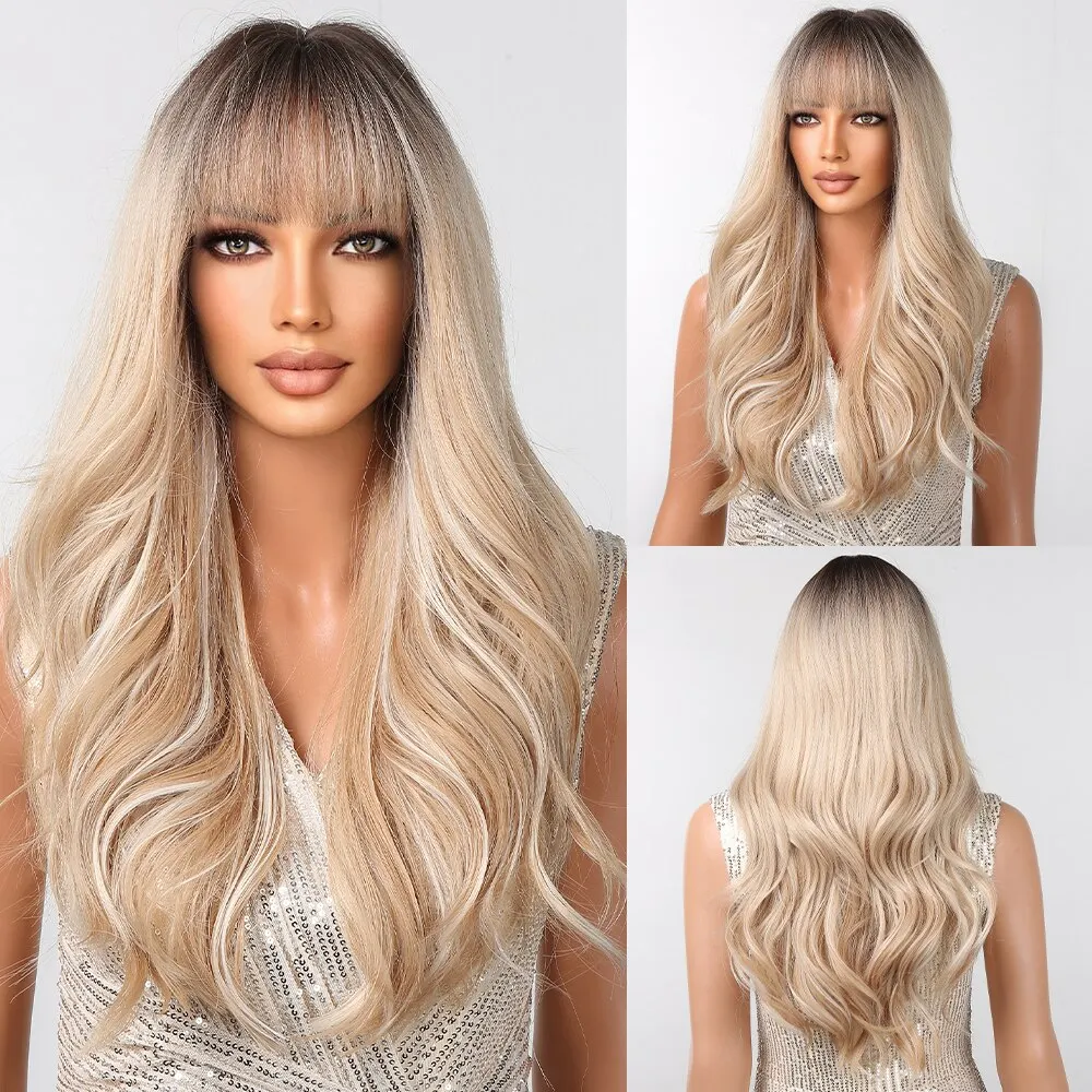 Blonde White Highlight Wigs WIth Dark Roots Long Wavy Synthetic Hair Wigs for Women Natural Hair Heat Resistant
Blonde White Highlight Wigs WIth Dark Roots Long Wavy Synthetic Hair Wigs for Women Natural Hair Heat Resistant