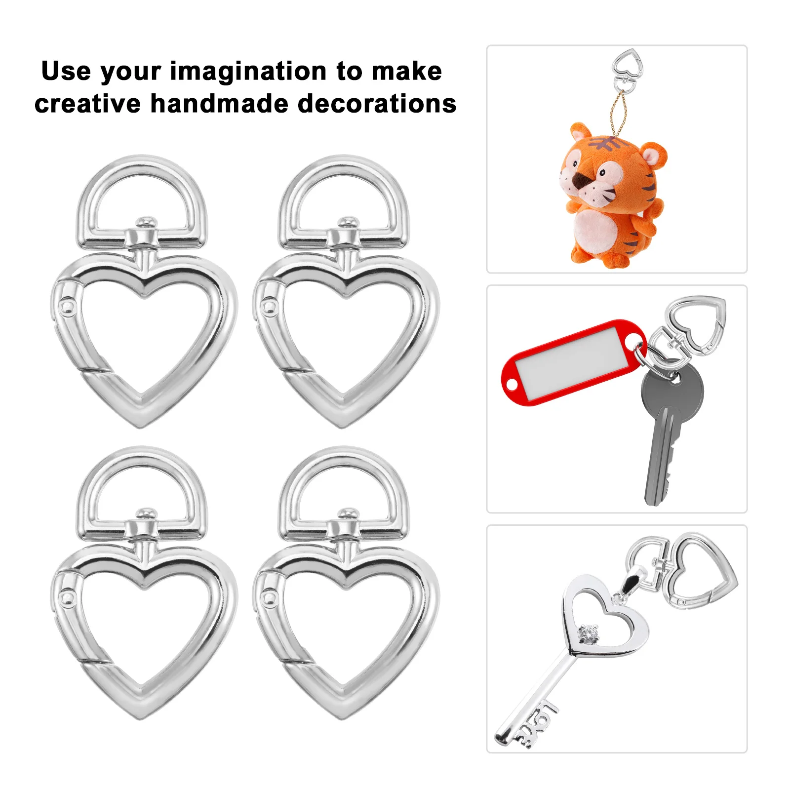 10 Pcs Heart Keychain Zinc Alloy Corrosion Resistant Keychains Accessories Carabiner Clip Hanging Key for Bags
10 Pcs Heart Keychain Zinc Alloy Corrosion Resistant Keychains Accessories Carabiner Clip Hanging Key for Bags