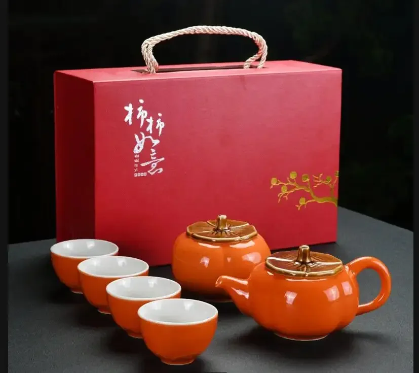 Чайный сервиз Persimmon, керамический чайник, герметичный горшок, китайская церемония, кунг-фу, подарочная коробка, праздник
Чайный сервиз Persimmon, керамический чайник, герметичный горшок, китайская церемония, кунг-фу, подарочная коробка, праздник