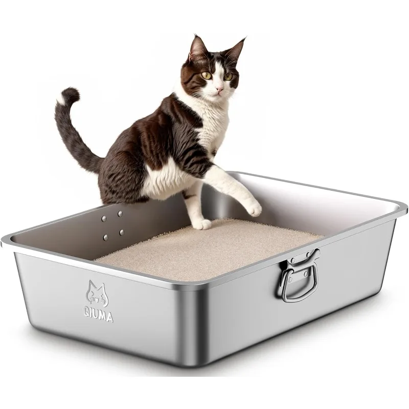 Stainless Steel Litter Box with Handle, Large Metal Cat Litter Box with High Sided for Big and Small Cats, Kitty Litter Box
Stainless Steel Litter Box with Handle, Large Metal Cat Litter Box with High Sided for Big and Small Cats, Kitty Litter Box