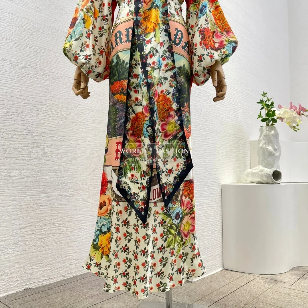 Multi Color Floral Green Forest Floral Print Long Sleeve Lantern Sleeve Midi Dress
Multi Color Floral Green Forest Floral Print Long Sleeve Lantern Sleeve Midi Dress