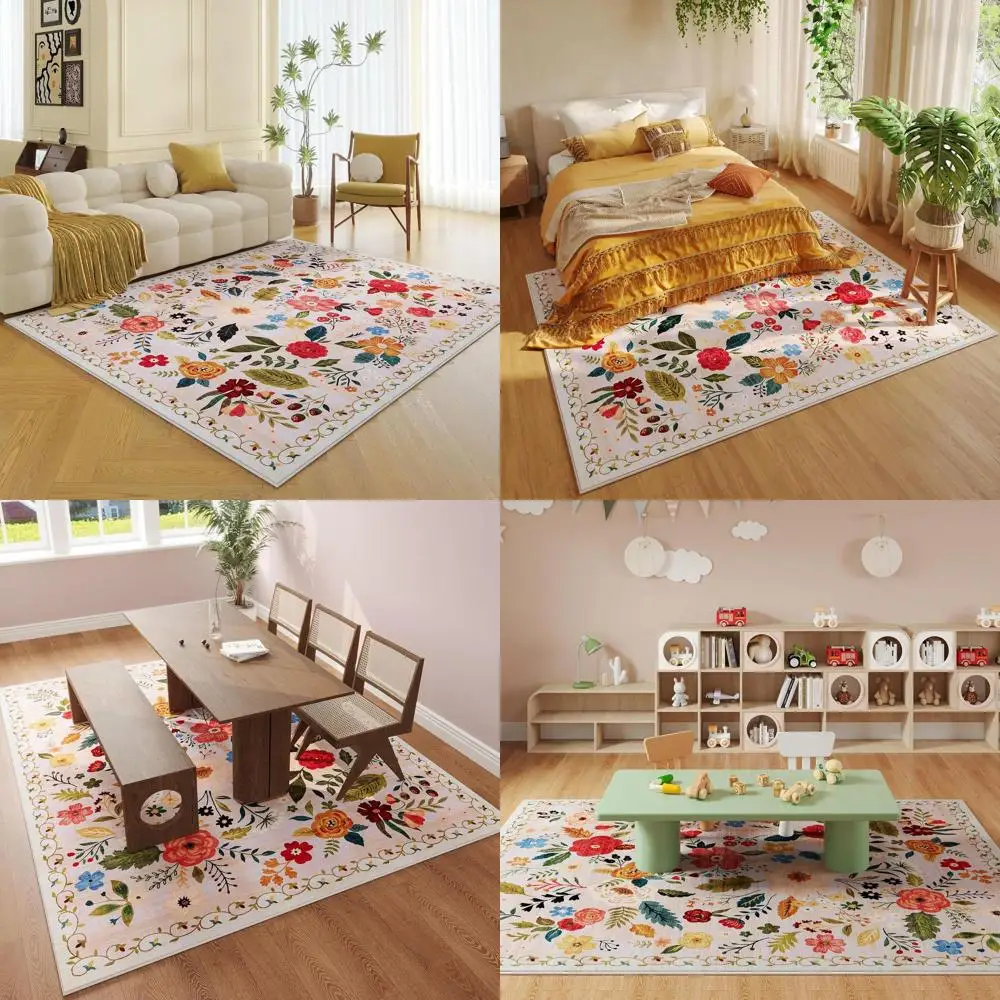 5x7 Bohemian Floral Area Rug - Machine Washable, Non-Slip, Low Pile for Living Room, Bedroom, Dining Room, Playroom (Beige)
5x7 Bohemian Floral Area Rug - Machine Washable, Non-Slip, Low Pile for Living Room, Bedroom, Dining Room, Playroom (Beige)