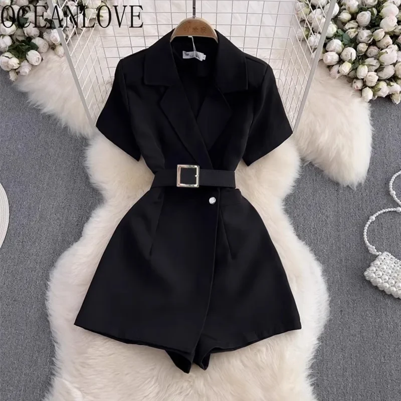 OCEANLOVE Black Jumpsuits for Women Solid Spring Summer Bodysuits Korean Fashion High Waist Belt Ropa De Mujer
OCEANLOVE Black Jumpsuits for Women Solid Spring Summer Bodysuits Korean Fashion High Waist Belt Ropa De Mujer