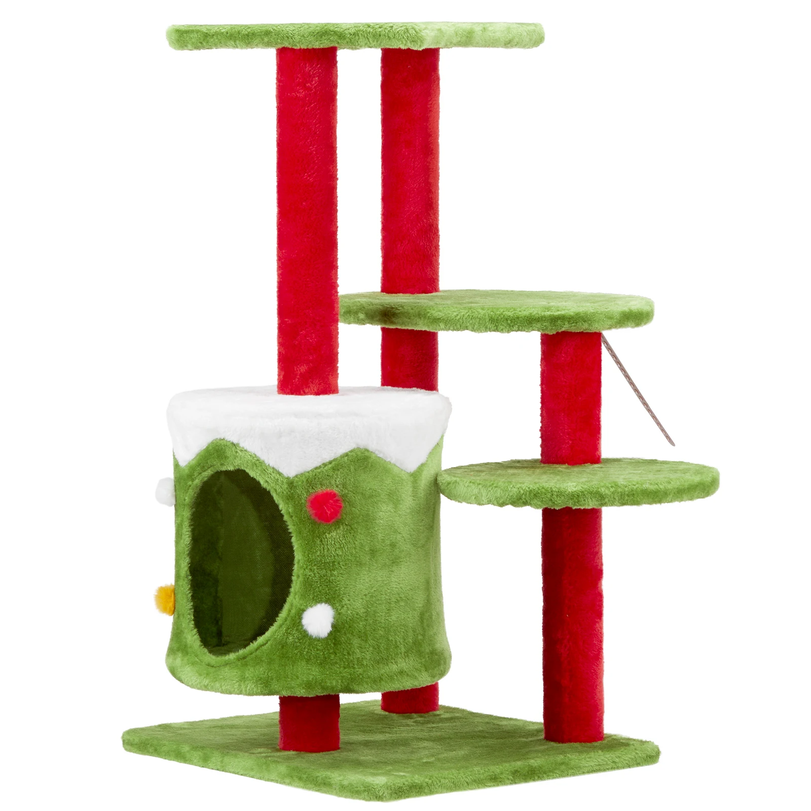 Cat Tower 32in Christmas Themed Cat Tower with Cat Condo, 3-Level Plush Cat Tree Activity Center for Indoor Cats
Cat Tower 32in Christmas Themed Cat Tower with Cat Condo, 3-Level Plush Cat Tree Activity Center for Indoor Cats