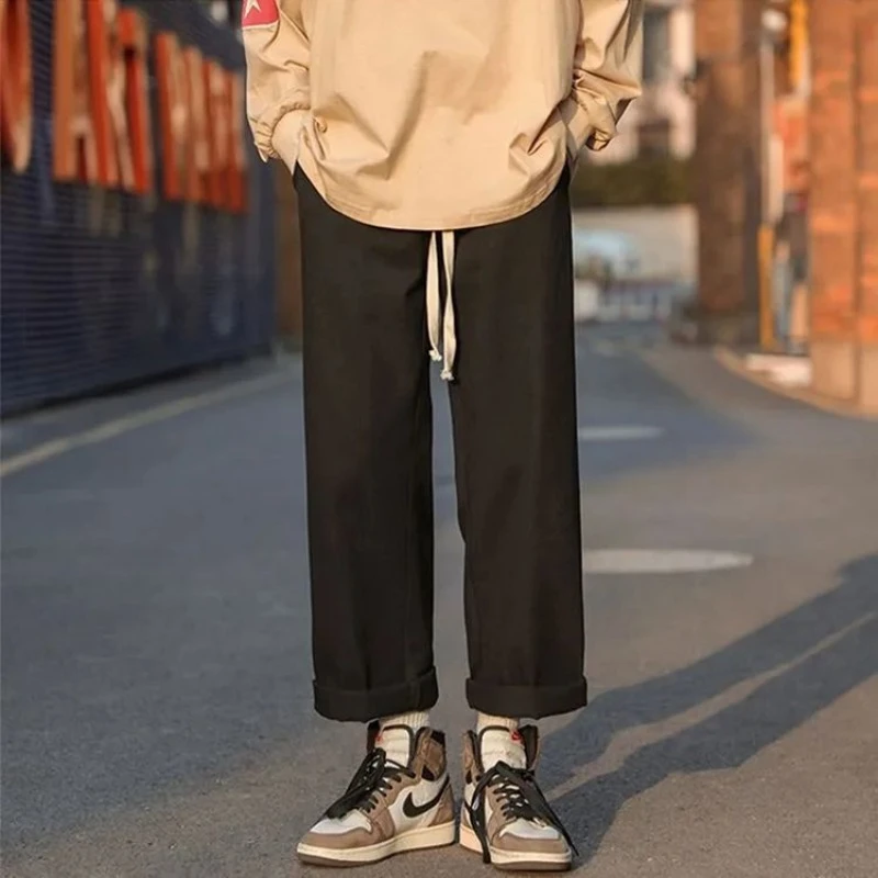 Fashion Brand Simple Loose Wide Leg Drawstring Casual Pants Men Clothing Hong Kong Style Retro Straight Leg Cargo Pants Men Ins
Fashion Brand Simple Loose Wide Leg Drawstring Casual Pants Men Clothing Hong Kong Style Retro Straight Leg Cargo Pants Men Ins