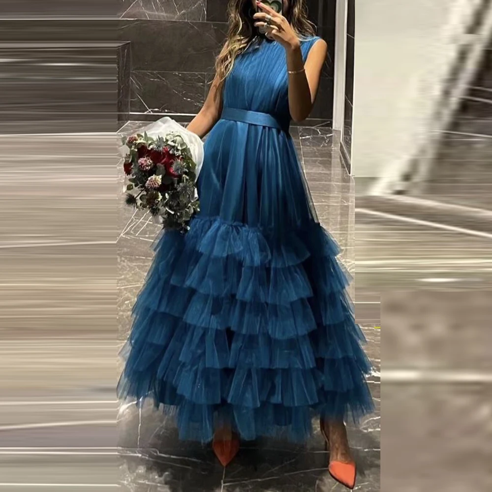 Navy Blue Tiered Prom Dress Simple Sleeveless A Line Tulle Evening Gowns Girls Birthdaty Party Dress Formal Wear
Navy Blue Tiered Prom Dress Simple Sleeveless A Line Tulle Evening Gowns Girls Birthdaty Party Dress Formal Wear