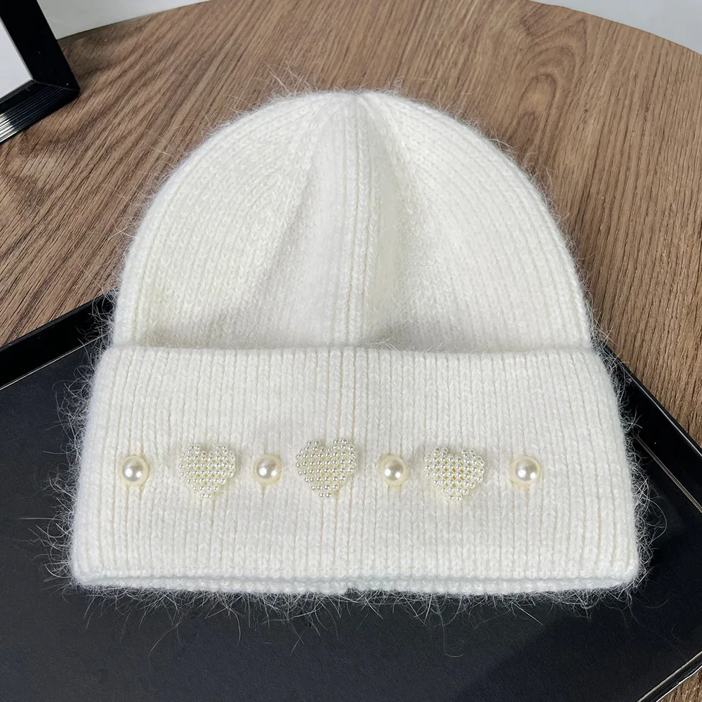 Designer Brand Love Heart Pearls Rabbit Fur Knitted Hat Women Winter Warm Hats Fashion Lady Ear Protection Beanie Wool Skullies
Designer Brand Love Heart Pearls Rabbit Fur Knitted Hat Women Winter Warm Hats Fashion Lady Ear Protection Beanie Wool Skullies