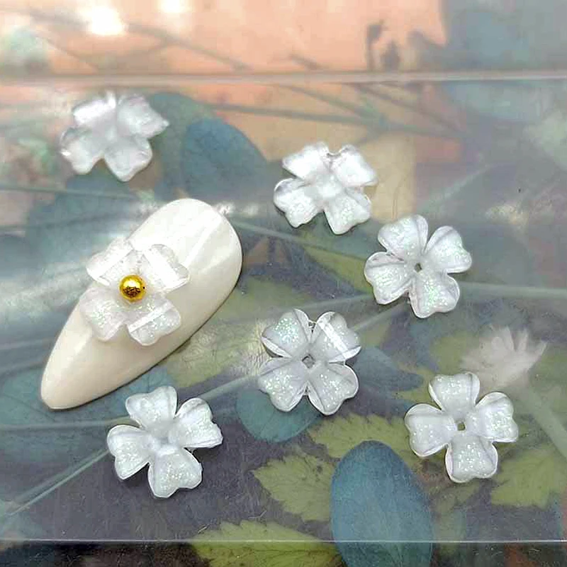 50PCS 10mm White 3D Acrylic Four Leaf Clover Nail Art Flower Charms Accessories For Nails Decoration Manicure Supplies Material
50PCS 10mm White 3D Acrylic Four Leaf Clover Nail Art Flower Charms Accessories For Nails Decoration Manicure Supplies Material
