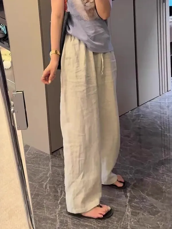 High Waist Wide Leg Pants Casual Loose Cotton Linen Drapey Color Summer plus Size Women's Straight Cut Trousers
High Waist Wide Leg Pants Casual Loose Cotton Linen Drapey Color Summer plus Size Women's Straight Cut Trousers