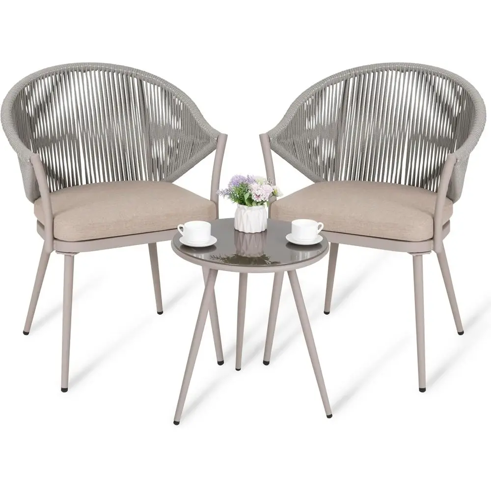 Набор для уличного бистро из 2 предметов с подушками, прочная алюминиевая плетеная мебель для патио, устойчивая к атмосферным воздействиям для сада и террасы, бежевый
Набор для уличного бистро из 2 предметов с подушками, прочная алюминиевая плетеная мебель для патио, устойчивая к атмосферным воздействиям для сада и террасы, бежевый