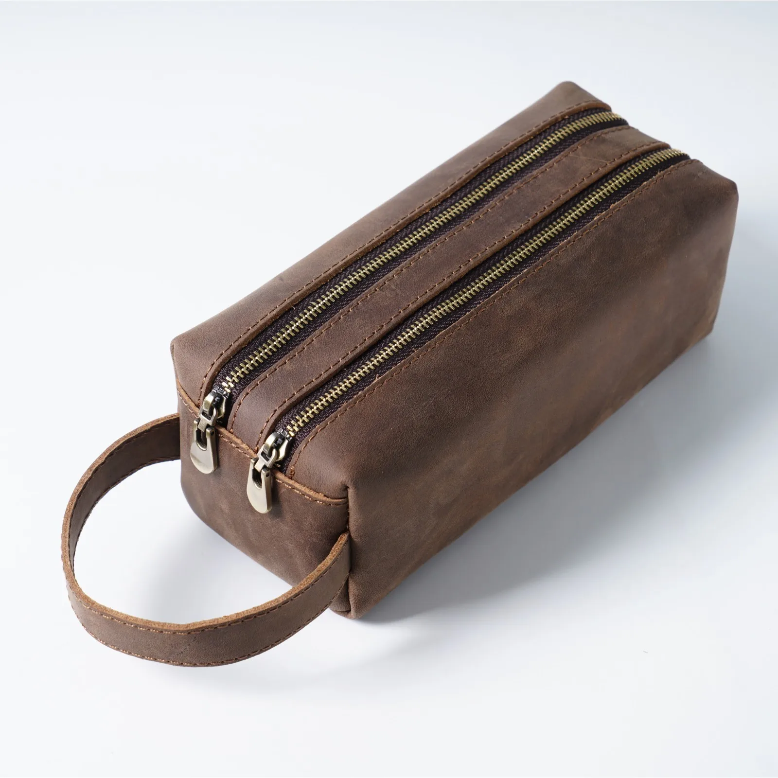 Genuine Leather Pen Holder Case with Double Zippered Pocket, Handmade Vintage Pens Organizer Pouch for Office School Stationery
Genuine Leather Pen Holder Case with Double Zippered Pocket, Handmade Vintage Pens Organizer Pouch for Office School Stationery