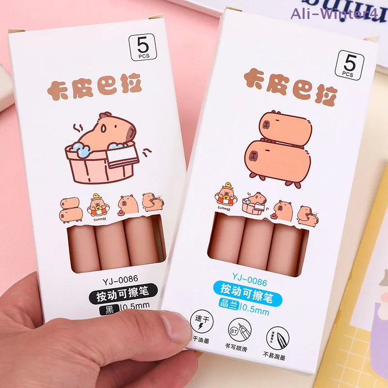 【Winter4】5Pcs Cute Capybara Gel Pens Quickly-Drying Blue Erasable Pens Office School Supplies Aesthetic Stationery
【Winter4】5Pcs Cute Capybara Gel Pens Quickly-Drying Blue Erasable Pens Office School Supplies Aesthetic Stationery