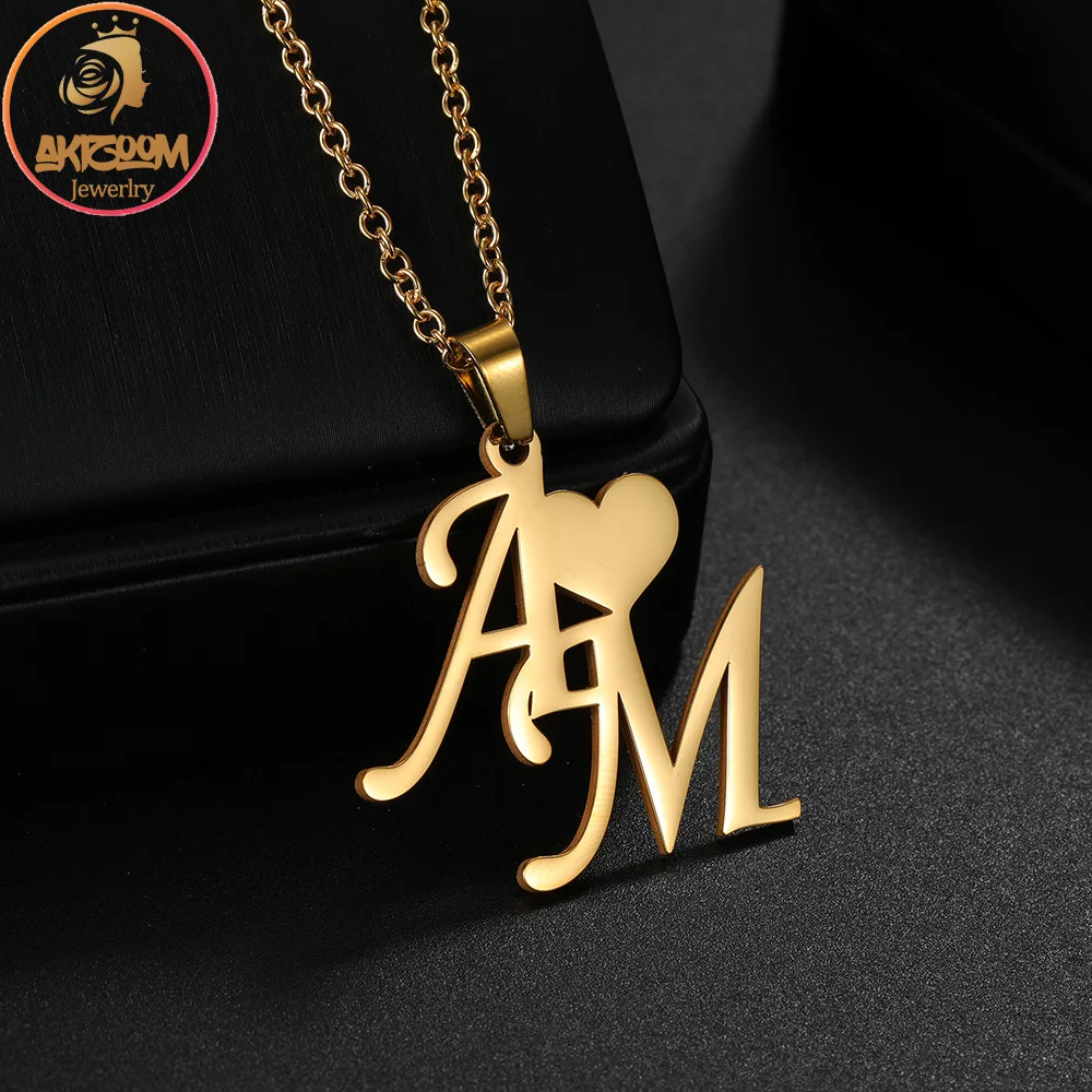 Akizoom Personalized Initial Heart Pendant Necklace Stainless Steel Customized Letter Name Jewelry for Woman Mother's Day Gift
Akizoom Personalized Initial Heart Pendant Necklace Stainless Steel Customized Letter Name Jewelry for Woman Mother's Day Gift