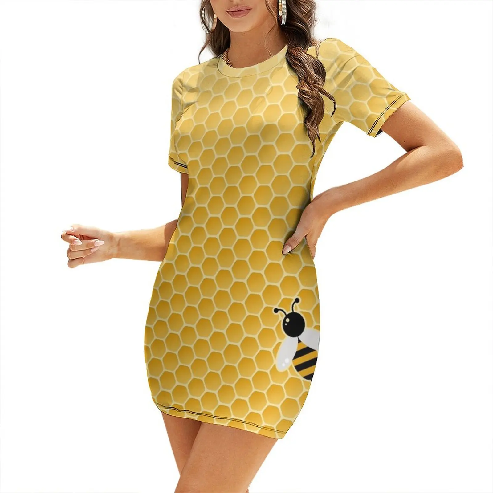 Bee-autiful Short Sleeved Dress sexy dress summer clothes for women Women's summer skirt
Bee-autiful Short Sleeved Dress sexy dress summer clothes for women Women's summer skirt