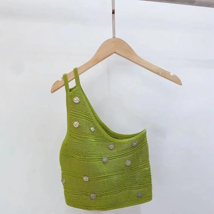 MaSandeS Summer 2023 Women's Knitted ort oulder Design Sensation Vest Top Bright Tead Element Slim Fit Pure Color
MaSandeS Summer 2023 Women's Knitted ort oulder Design Sensation Vest Top Bright Tead Element Slim Fit Pure Color