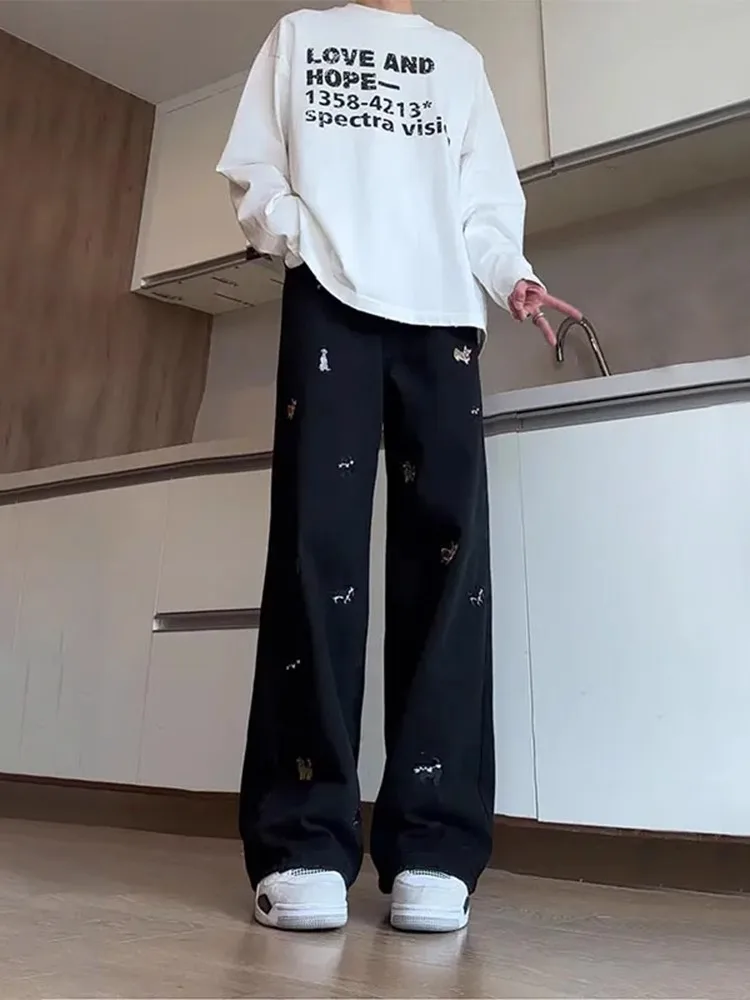 Bla Embroidered Dog Jeans Men's Summer Thin Straight Leg Pants High Street Trendy Brand Faionable Bell Bot Casual Wear
Bla Embroidered Dog Jeans Men's Summer Thin Straight Leg Pants High Street Trendy Brand Faionable Bell Bot Casual Wear