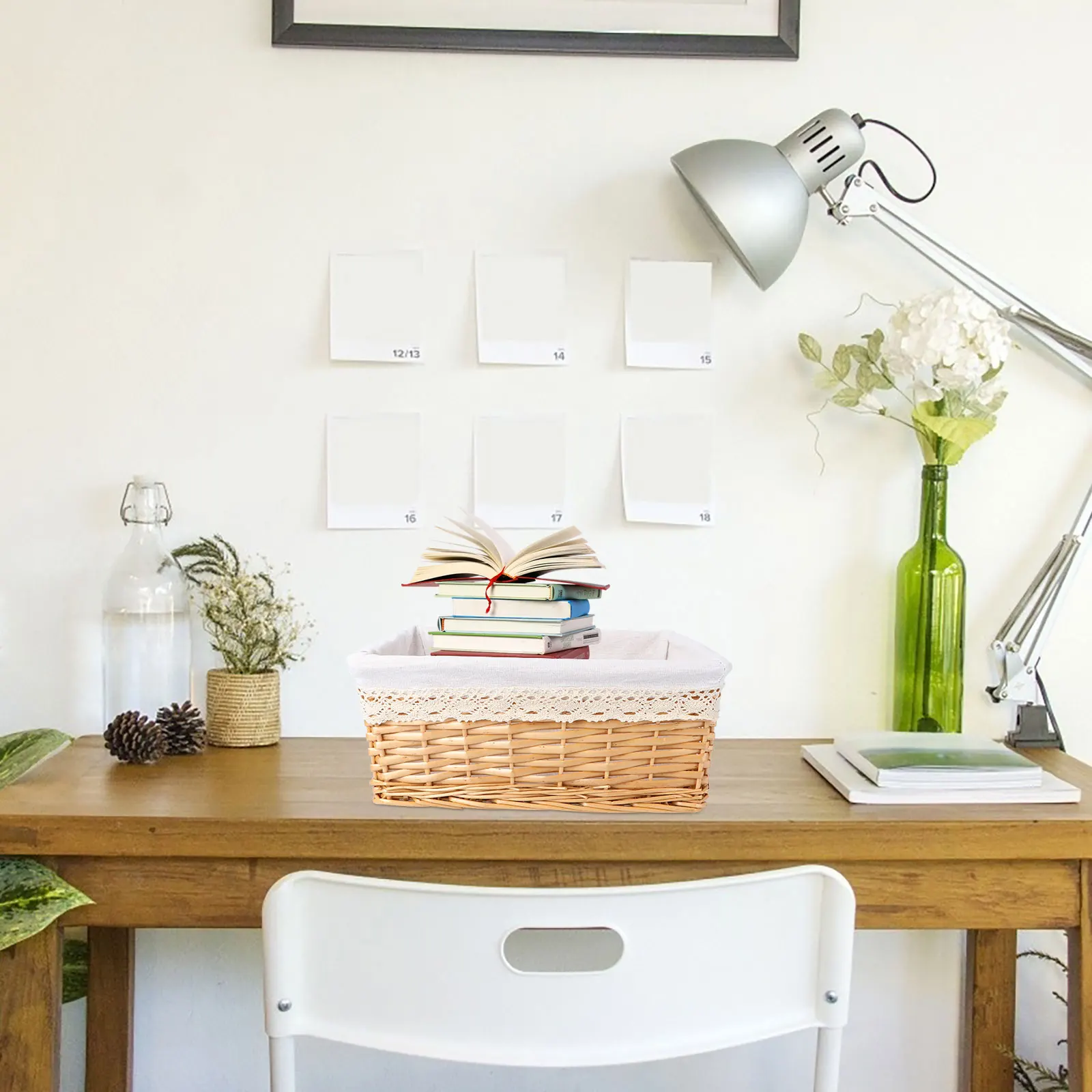 Wicker Storage Basket 40x30x16cm Hand Woven Nice Looking White Liner Removable Washable Bedroom Bathroom Office
Wicker Storage Basket 40x30x16cm Hand Woven Nice Looking White Liner Removable Washable Bedroom Bathroom Office
