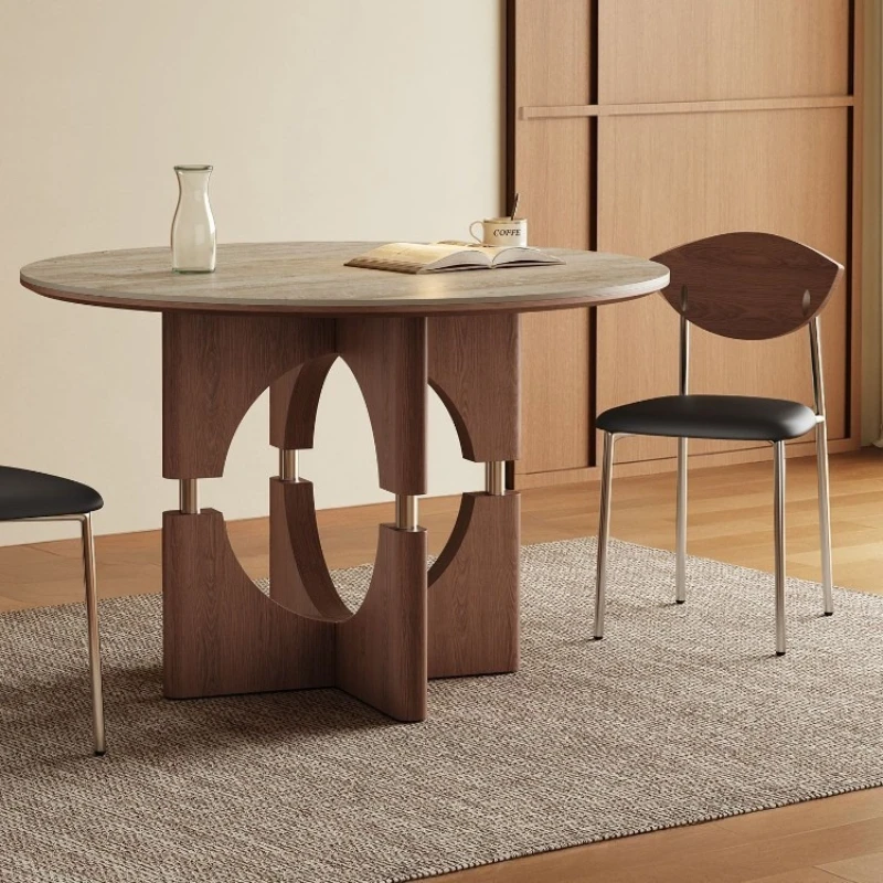 Solid wood dining table round table antique household small apartment Italian light luxury high-end Bauhaus cave stone
Solid wood dining table round table antique household small apartment Italian light luxury high-end Bauhaus cave stone