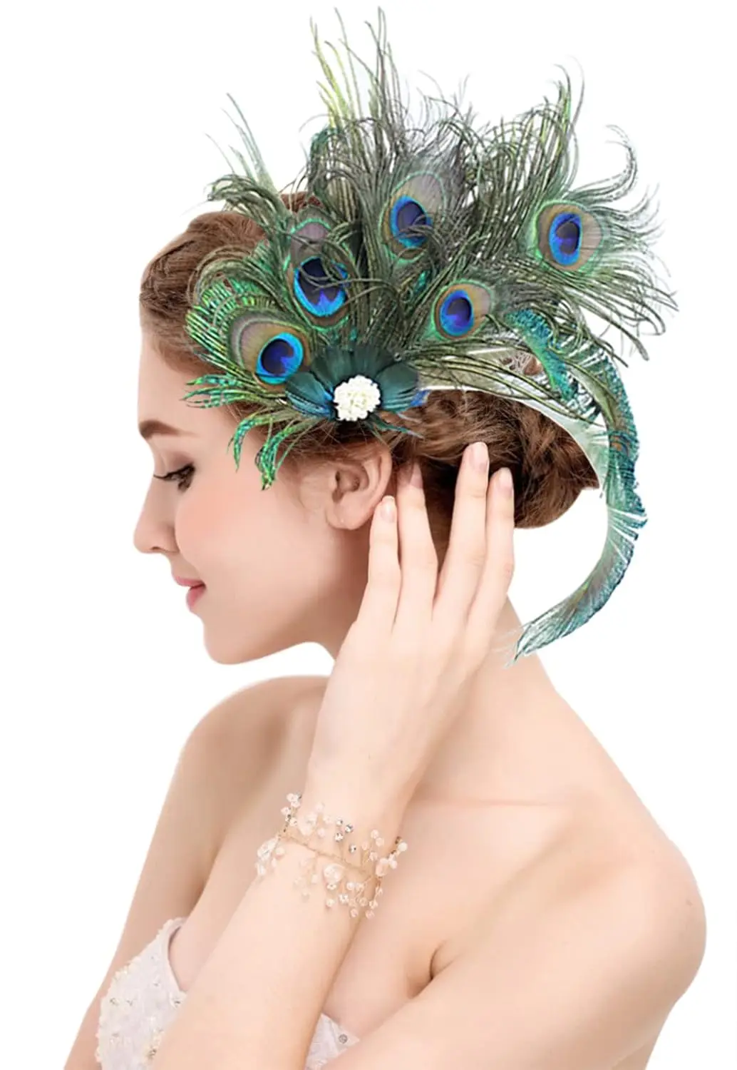 Z&X Peacock Feather Hair Clip Fascinator Hat 1920s Hair Accessories for Women Church Derby Halloween Headpiece
Z&X Peacock Feather Hair Clip Fascinator Hat 1920s Hair Accessories for Women Church Derby Halloween Headpiece