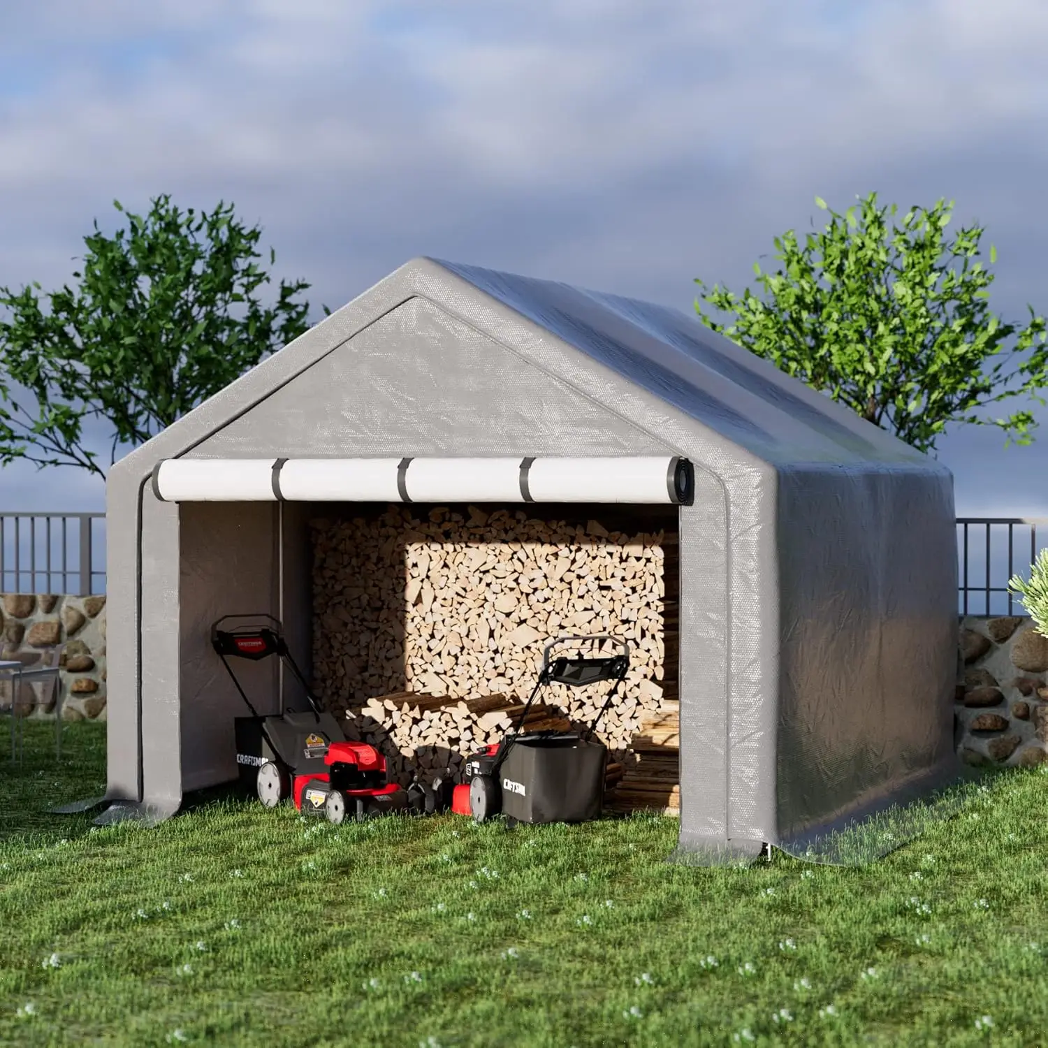 Customizable 10x10Ft Storage Shelter, UV Waterproof Stable Outdoor Shed With Easy Access Roll Up Zipper Door
Customizable 10x10Ft Storage Shelter, UV Waterproof Stable Outdoor Shed With Easy Access Roll Up Zipper Door