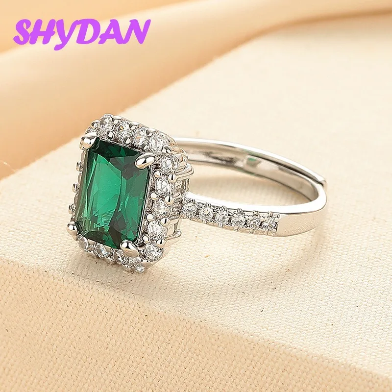 SHYDAN 925 Silver Emerald Cube Cubic Zirconia Ring For Women Vintage Trendy Jewelry
SHYDAN 925 Silver Emerald Cube Cubic Zirconia Ring For Women Vintage Trendy Jewelry