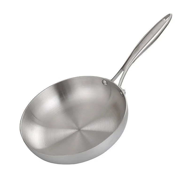 304 Stainless Steel Three-layer Steel Frying Pan, Non Stick Pan, Induction Cooker, Gas Universal Uncoated Flat Bottomed Pan
304 Stainless Steel Three-layer Steel Frying Pan, Non Stick Pan, Induction Cooker, Gas Universal Uncoated Flat Bottomed Pan