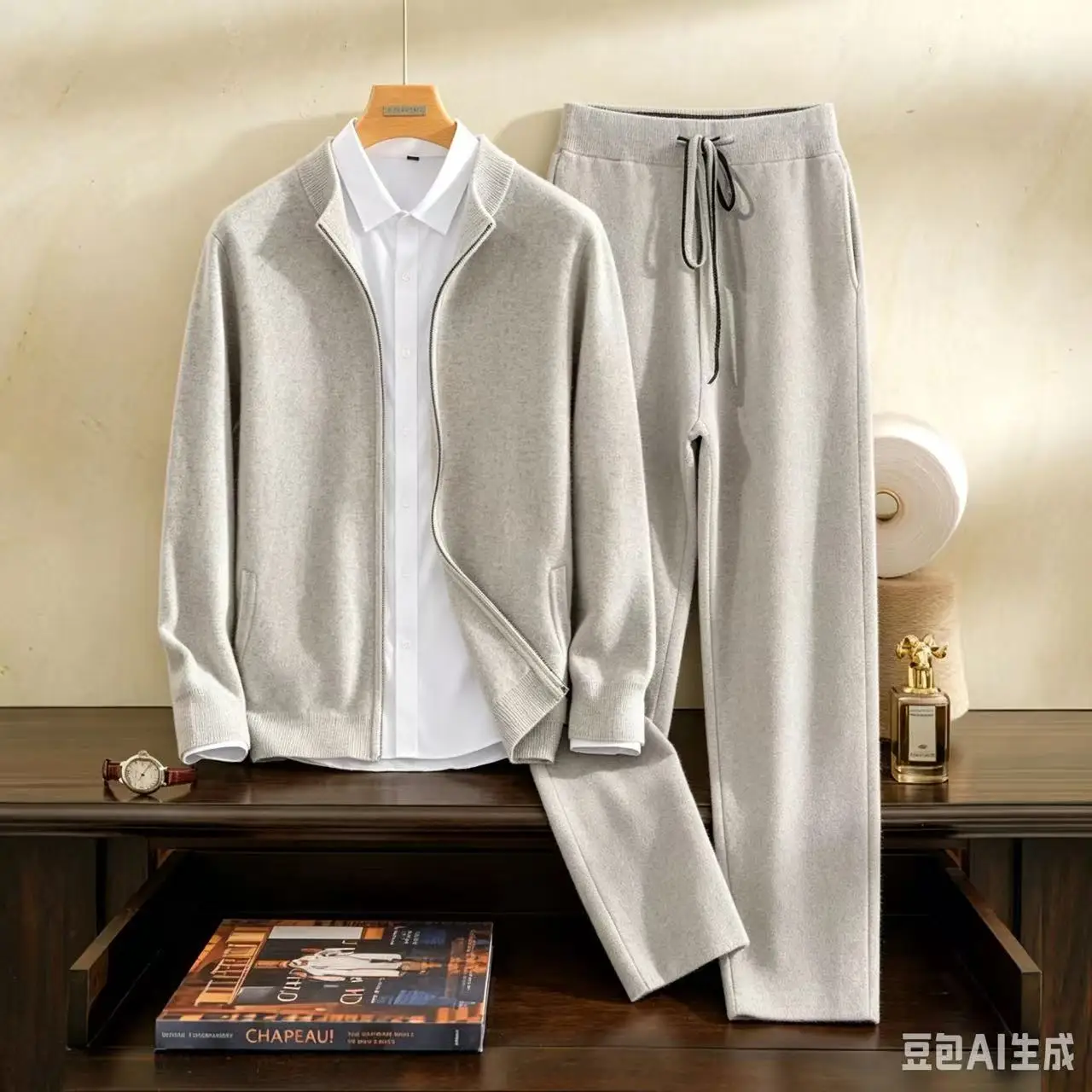 High quality 100% cashmere men's suit Mock Neck zipper cardigan jacket knitted pants pocket two-piece set/thickened air layer
High quality 100% cashmere men's suit Mock Neck zipper cardigan jacket knitted pants pocket two-piece set/thickened air layer