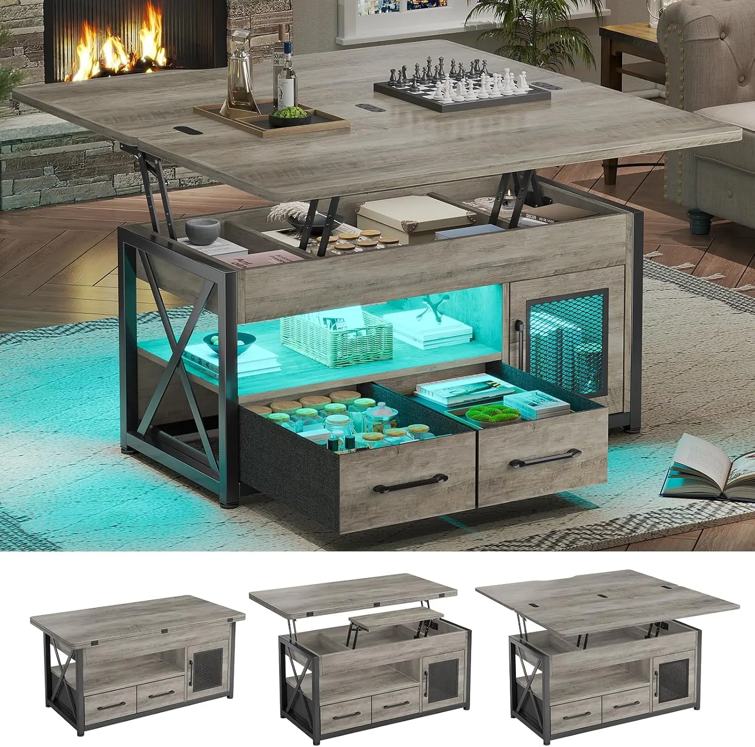 40' Lift Top Coffee Table, 4 in 1 Coffee Tables with Storage Cabinet for Living Room, Small Farmhouse
40' Lift Top Coffee Table, 4 in 1 Coffee Tables with Storage Cabinet for Living Room, Small Farmhouse