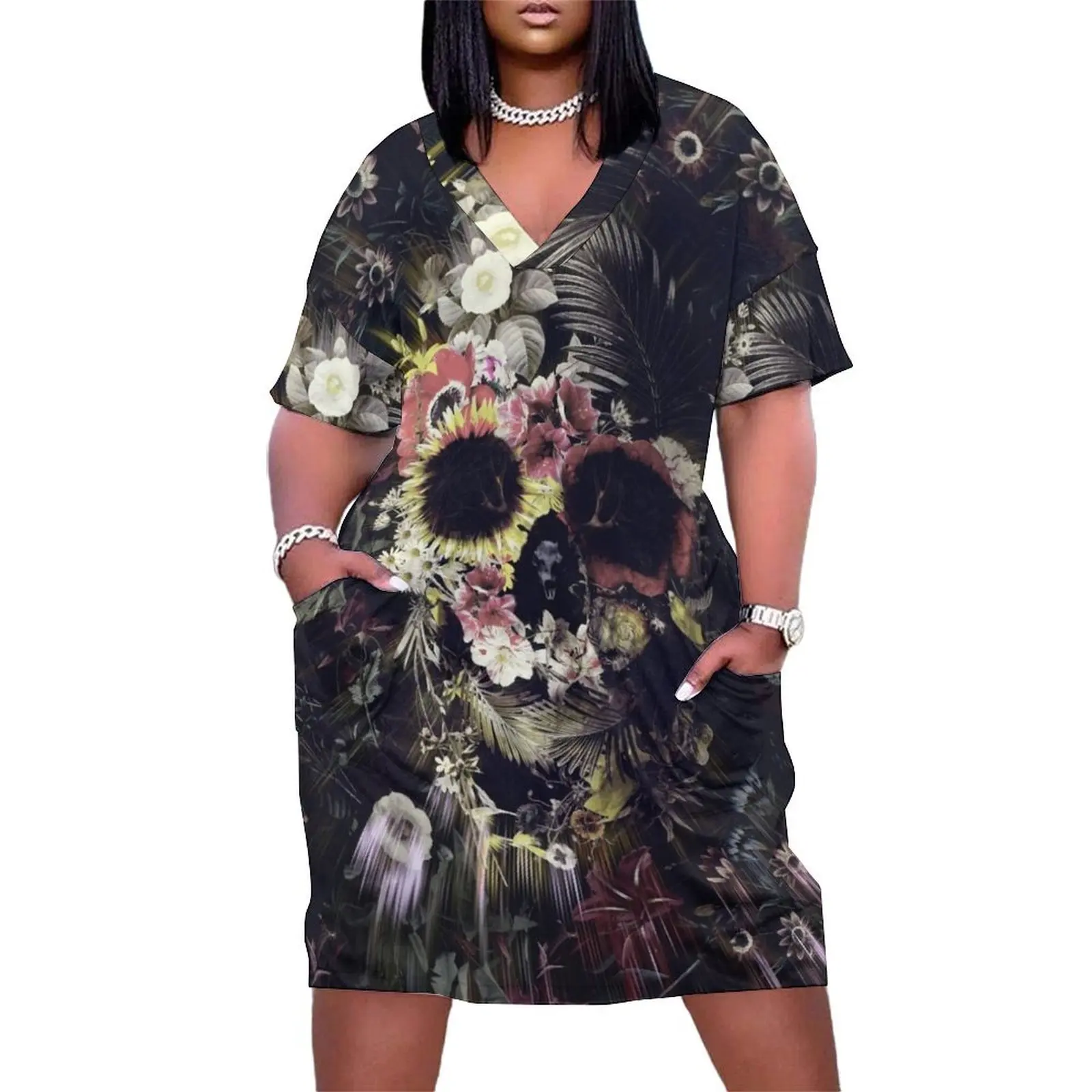 Garden Skull Loose Pocket Dress summer dress birthday dresses for women Women's summer long dress
Garden Skull Loose Pocket Dress summer dress birthday dresses for women Women's summer long dress