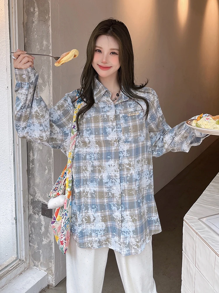 Женская свободная рубашка в клетку IcyNude Store с градиентным окрашиванием, в стиле ретро-камуфляж, повседневный топ с длинными рукавами средней длины
Женская свободная рубашка в клетку IcyNude Store с градиентным окрашиванием, в стиле ретро-камуфляж, повседневный топ с длинными рукавами средней длины