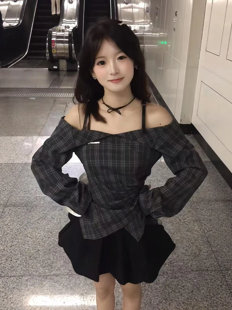 Early Autumn Plaid Shirt And Short Skirt Set Women's Korean Style One-Shoulder Comfortable Lightweight Breathable Fashion Set
Early Autumn Plaid Shirt And Short Skirt Set Women's Korean Style One-Shoulder Comfortable Lightweight Breathable Fashion Set