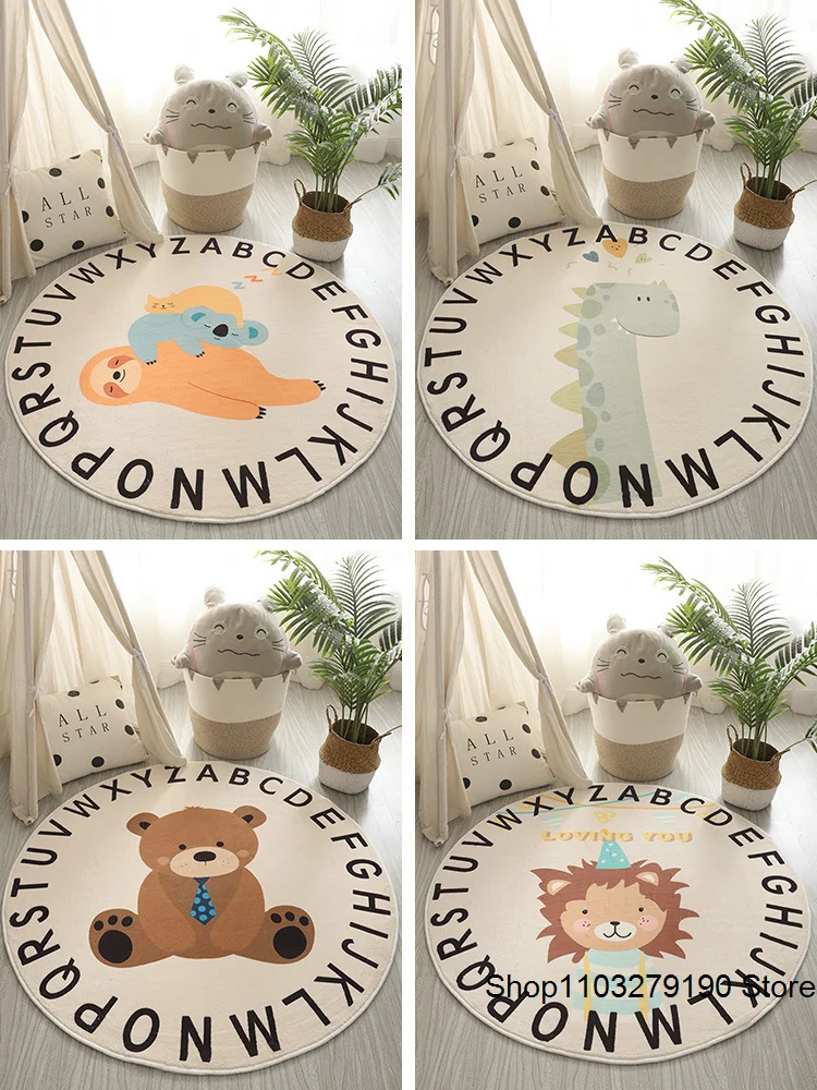 Cartoon Floor Mats Children's Anti Slip Round Thicken Plush Fluffy Carpet Animal Printing Household Living Room Area Rugs
Cartoon Floor Mats Children's Anti Slip Round Thicken Plush Fluffy Carpet Animal Printing Household Living Room Area Rugs