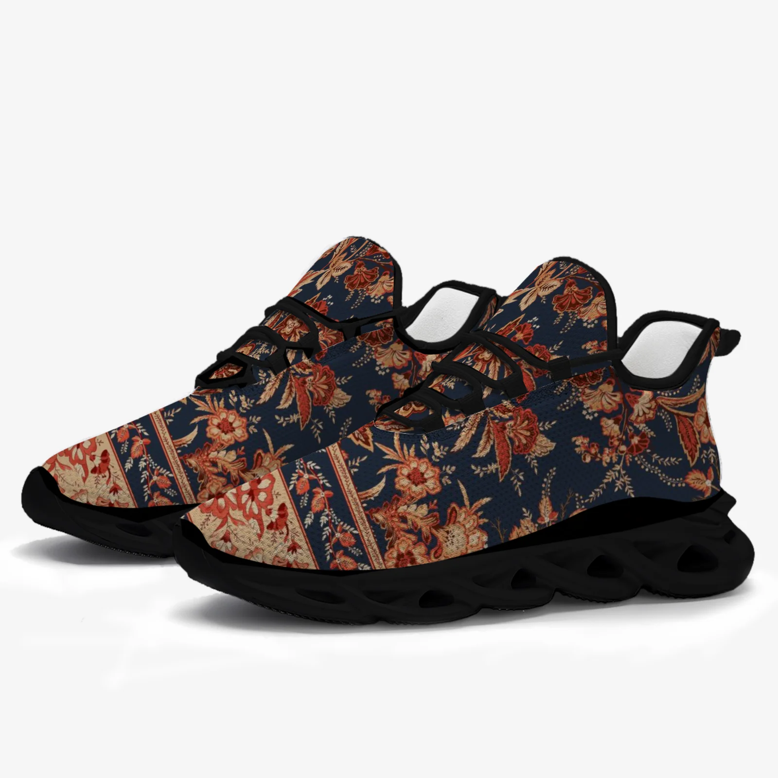 Red floral pattern print casual sneakers feature a lightweight mesh upper and are suitable for both men and women
Red floral pattern print casual sneakers feature a lightweight mesh upper and are suitable for both men and women
