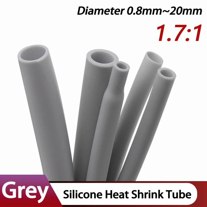1/5M 1.7:1 Grey Dia 0.8mm ~ 20mm Soft Silicone Heat Shrink Tube Cable Sleeve Insulated High Temperature DIY Wire Wrap Protector
1/5M 1.7:1 Grey Dia 0.8mm ~ 20mm Soft Silicone Heat Shrink Tube Cable Sleeve Insulated High Temperature DIY Wire Wrap Protector