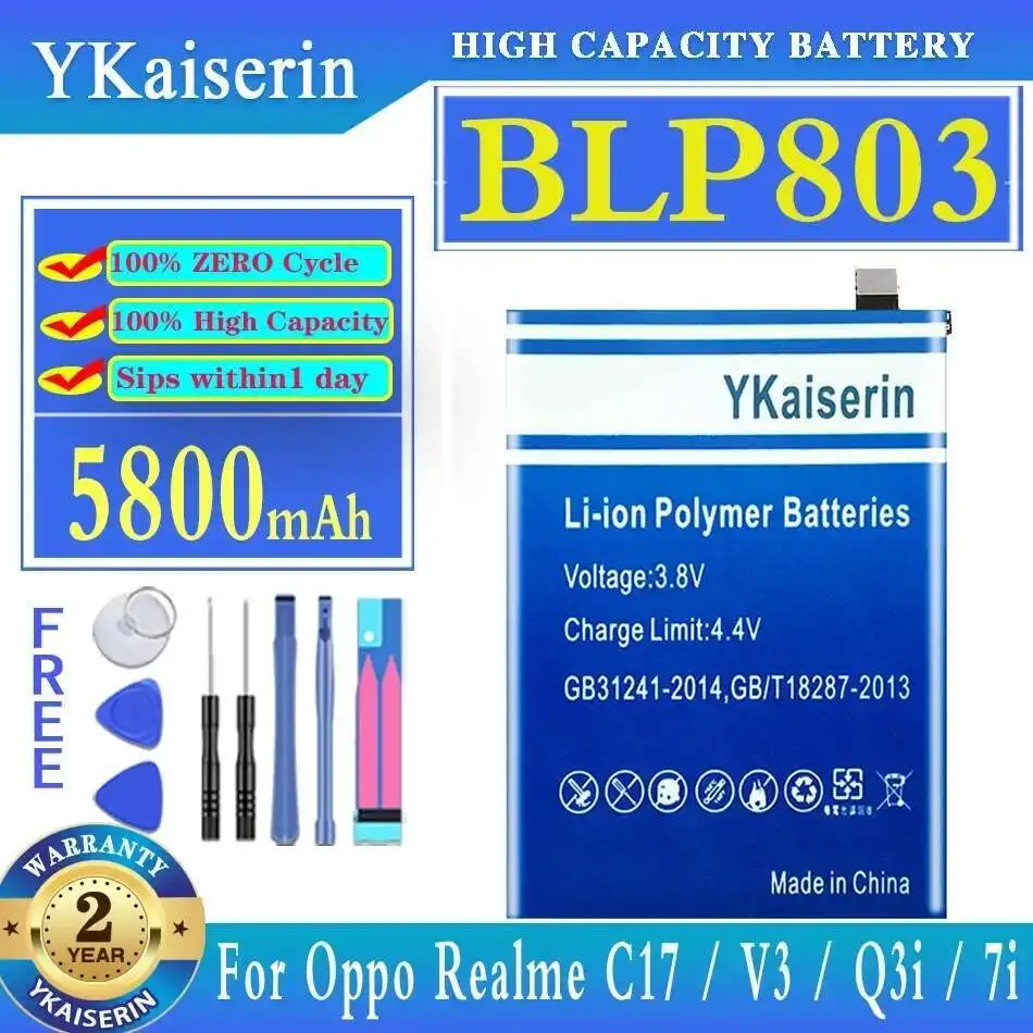 5800 мАч для Oppo Realme C17 Realme V3 Realme Q3i 7i Легкий аккумулятор высокой емкости BLP803 для мобильного телефона
5800 мАч для Oppo Realme C17 Realme V3 Realme Q3i 7i Легкий аккумулятор высокой емкости BLP803 для мобильного телефона