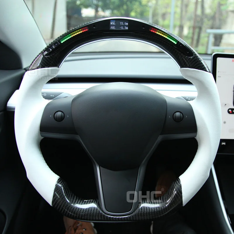 Спортивный руль с LED-экраном из карбона для Tesla Model 3/Model X/Model Y
Спортивный руль с LED-экраном из карбона для Tesla Model 3/Model X/Model Y