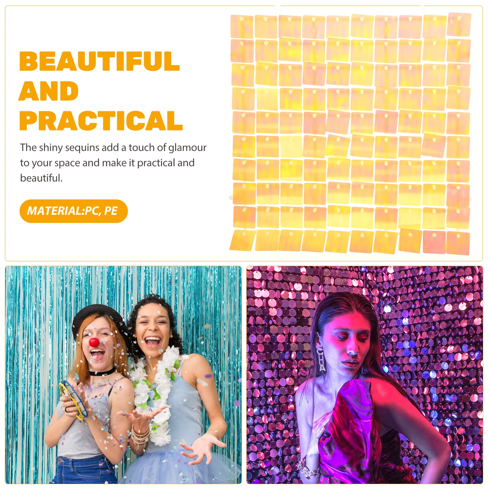 100Pcs Wind-Activated Sequin Wall Panels Shiny Disco Backdrop Panel for Party Wedding Birthday Festival Decoration
100Pcs Wind-Activated Sequin Wall Panels Shiny Disco Backdrop Panel for Party Wedding Birthday Festival Decoration