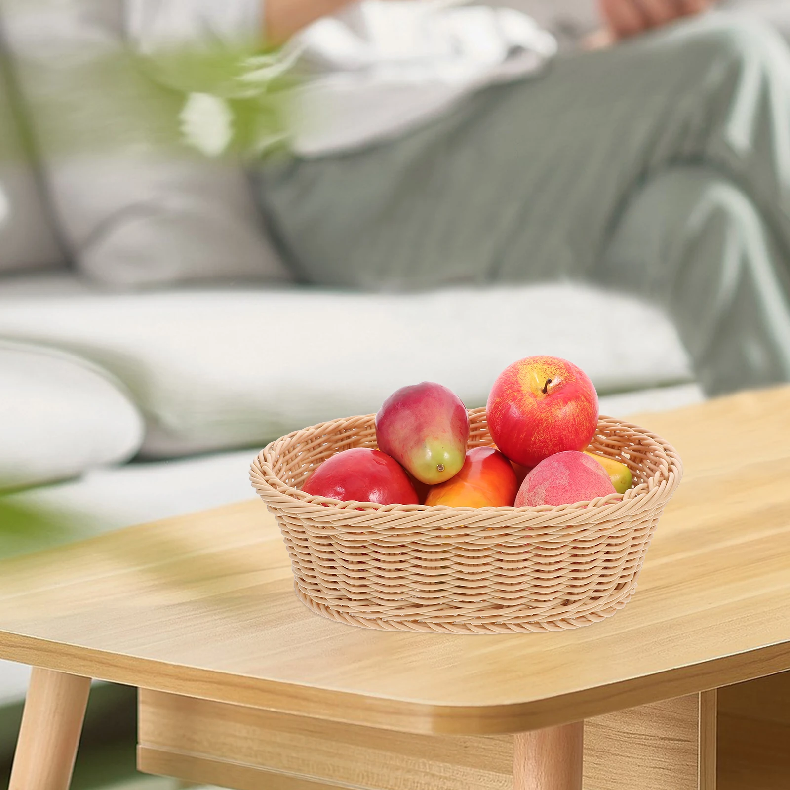 Stylish Imitation Rattan Bread Basket Snack Serving Fruit Storage Woven Container Kitchen Food Organizer Reusable Small Basket
Stylish Imitation Rattan Bread Basket Snack Serving Fruit Storage Woven Container Kitchen Food Organizer Reusable Small Basket