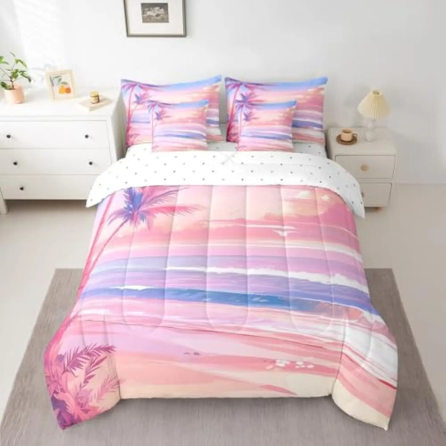 Ocean Beach Comforter Set Twin,7 Pieces Coastal Nature Bed In A Bag Palm Tree Tropical Botanical Bedding Sea Wave Bed Set (1 Co
Ocean Beach Comforter Set Twin,7 Pieces Coastal Nature Bed In A Bag Palm Tree Tropical Botanical Bedding Sea Wave Bed Set (1 Co