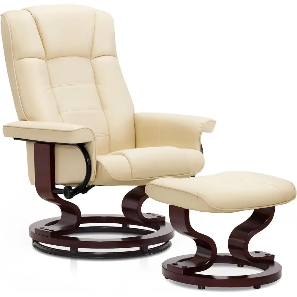 Manual Swivel Recliner with Ottoman, Chair Ottoman Set or RV Small Spaces, Living Room, Bedroom, Oice 9019 4919 (aux Leather, Cr
Manual Swivel Recliner with Ottoman, Chair Ottoman Set or RV Small Spaces, Living Room, Bedroom, Oice 9019 4919 (aux Leather, Cr