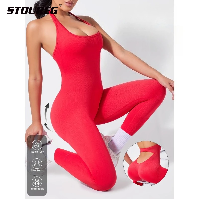 STOUREG Бесшовный женский комбинезон для йоги в рубчик с подъемом бедер, полый спортивный комплект ног, плотная спортивная одежда для спортзала, спортивная одежда на бретельках
STOUREG Бесшовный женский комбинезон для йоги в рубчик с подъемом бедер, полый спортивный комплект ног, плотная спортивная одежда для спортзала, спортивная одежда на бретельках