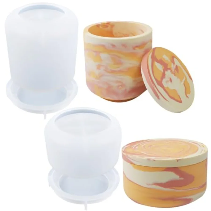 2 PCS Large Jar Resin Molds Box with Lid Silicone Creative Pot Molds for Epoxy Jewelry Trinket Candle Holder Organizer Mold Pla
2 PCS Large Jar Resin Molds Box with Lid Silicone Creative Pot Molds for Epoxy Jewelry Trinket Candle Holder Organizer Mold Pla
