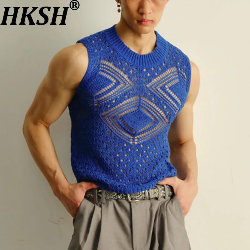 HKSH Summer Autumn New Man Tide Niche Design Geometric Hollow Fit Fashion Sweater Knitted Vest Chic Ins Knitted Tank Top HK10426
HKSH Summer Autumn New Man Tide Niche Design Geometric Hollow Fit Fashion Sweater Knitted Vest Chic Ins Knitted Tank Top HK10426