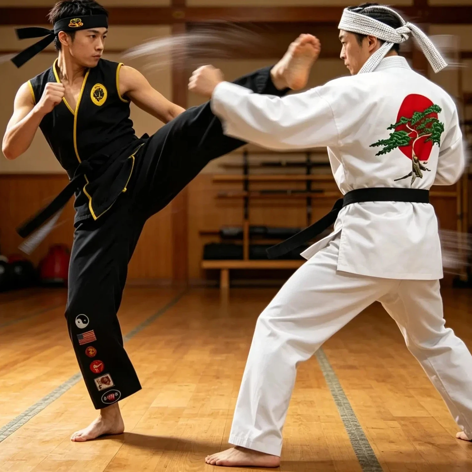 New Japanese Anime Fighter Cosplay Set, Black and White Taekwondo Uniform with Patches for Role Play
New Japanese Anime Fighter Cosplay Set, Black and White Taekwondo Uniform with Patches for Role Play