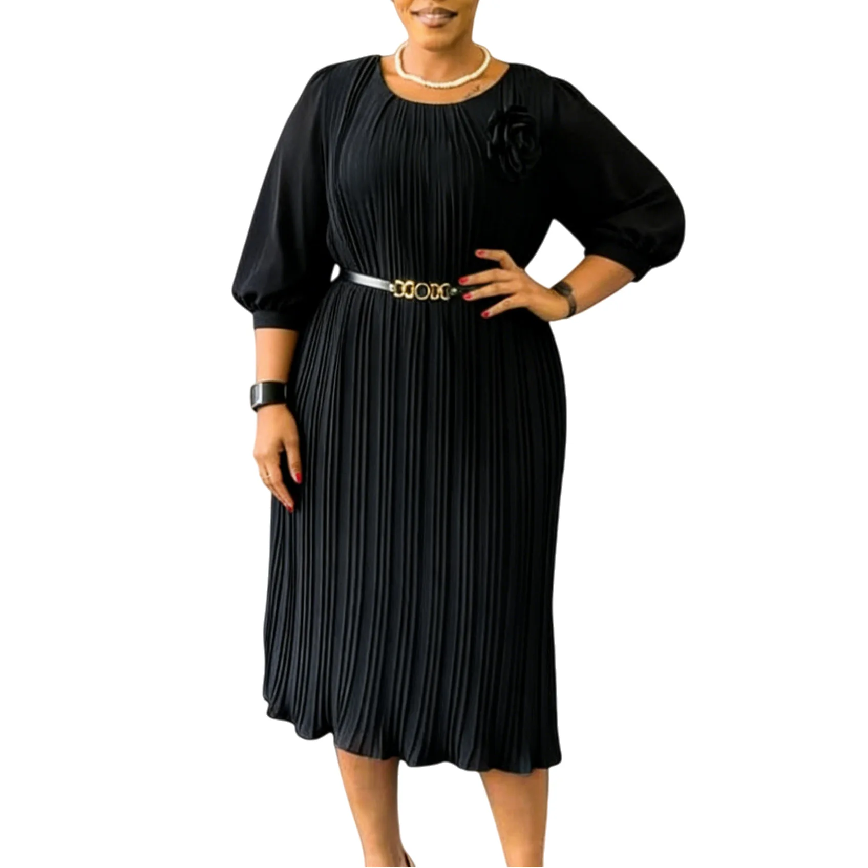 S-3XL африканские платья больших размеров для женщин, элегантное плиссированное платье миди из полиэстера с рукавами 3/4 и высокой талией Dashiki, африканская одежда
S-3XL африканские платья больших размеров для женщин, элегантное плиссированное платье миди из полиэстера с рукавами 3/4 и высокой талией Dashiki, африканская одежда