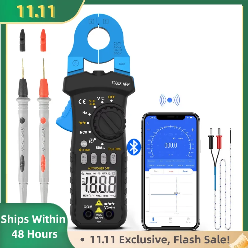 HP-7200S-APP Digital Clamp Multimeter-True RMS AC/DC Measurement, Automatic Range, Small Current, App Functionality
HP-7200S-APP Digital Clamp Multimeter-True RMS AC/DC Measurement, Automatic Range, Small Current, App Functionality